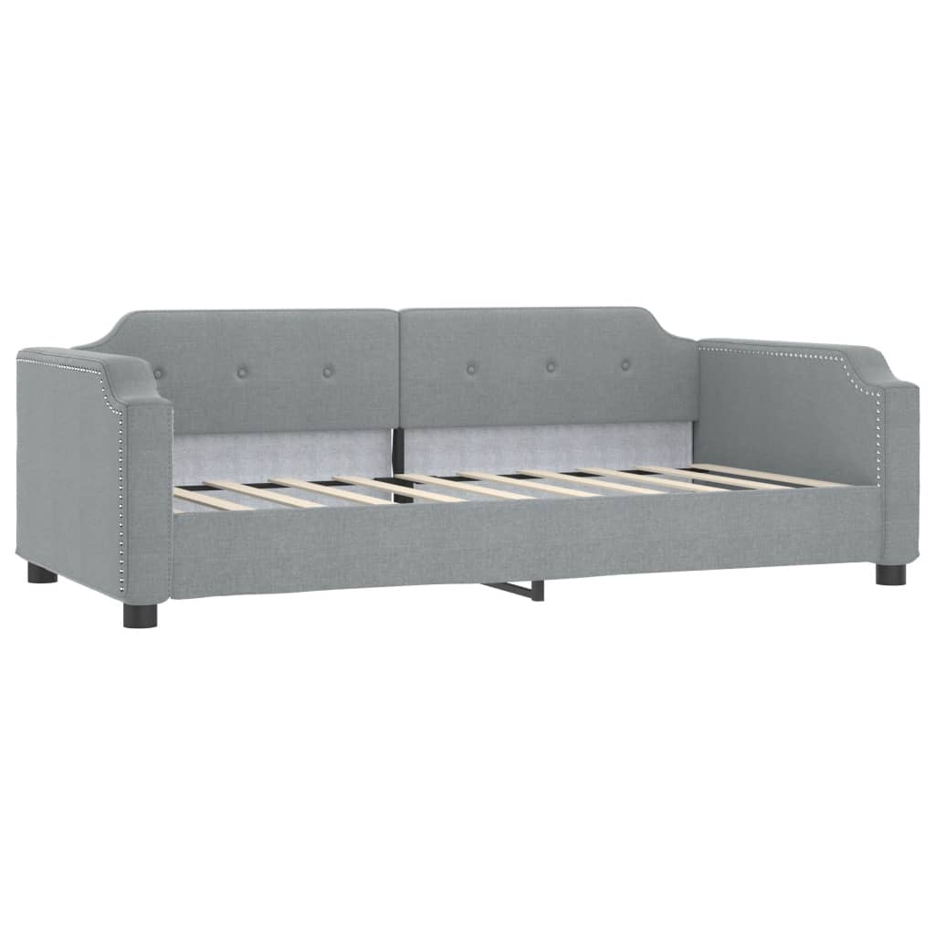 Divano Letto con Letto Estraibile Grigio Chiaro 90x190 Tessuto | homemem39