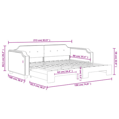 Divano Letto con Letto Estraibile Grigio Chiaro 90x190 Tessuto | homemem39