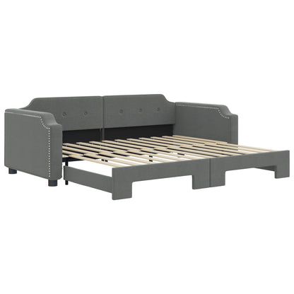 Divano Letto con Letto Estraibile Grigio Scuro 90x190cm Tessuto - homemem39