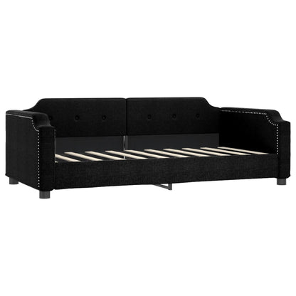 Divano Letto con Letto Estraibile Nero 90x190 cm in Tessuto