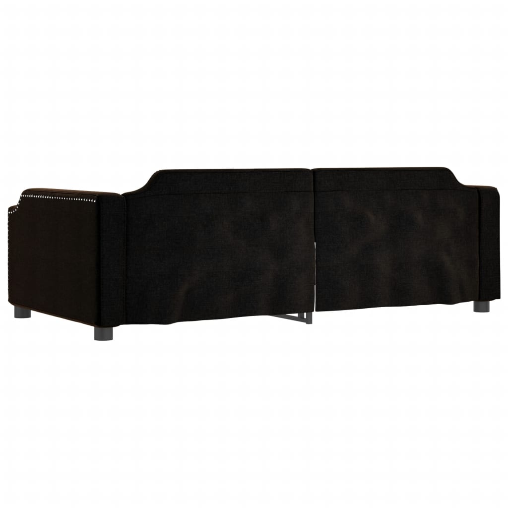 Divano Letto con Letto Estraibile Nero 90x190 cm in Tessuto