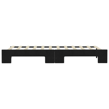 Divano Letto con Letto Estraibile Nero 90x190 cm in Tessuto