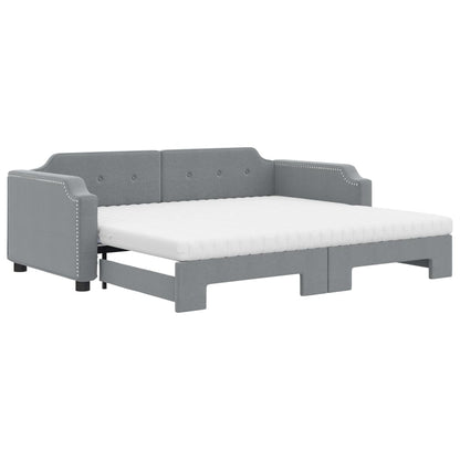 Divano Letto Estraibile Materassi Grigio Chiaro 80x200 Tessuto - homemem39