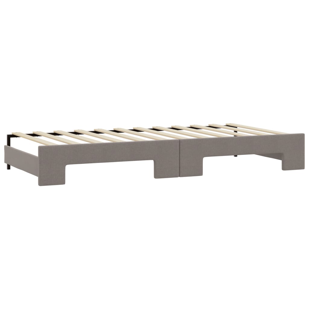 Divano Letto Estraibile con Materassi Tortora 100x200cm Tessuto - homemem39