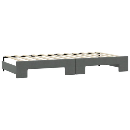 Divano Letto Estraibile Materassi Grigio Scuro 90x190cm Tessuto - homemem39
