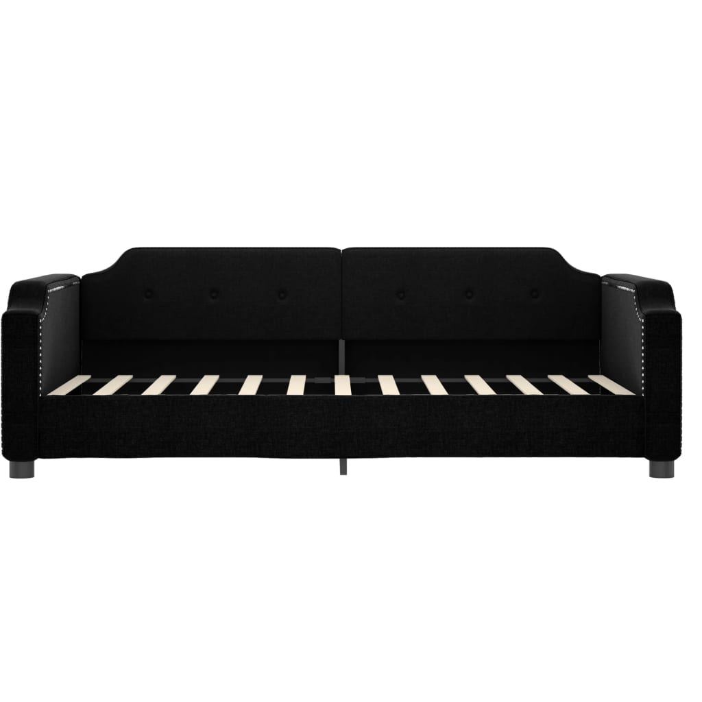 Divano Letto Estraibile con Cassetti Nero 80x200 cm in Tessuto | homemem39
