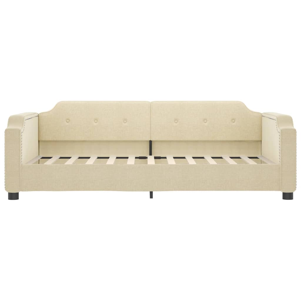 Divano Letto Estraibile con Cassetti Crema 80x200 cm in Tessuto