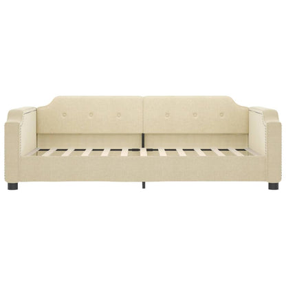 Divano Letto Estraibile con Cassetti Crema 80x200 cm in Tessuto