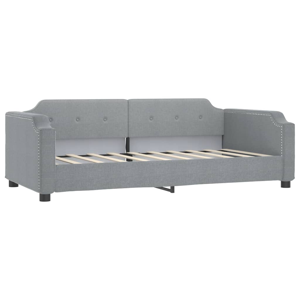 Divano Letto Estraibile Cassetti Grigio Chiaro 90x200cm Tessuto - homemem39