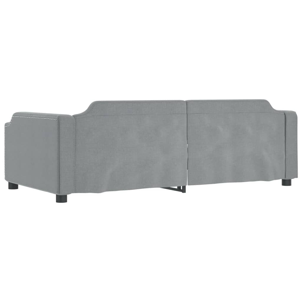 Divano Letto Estraibile Cassetti Grigio Chiaro 90x200cm Tessuto - homemem39