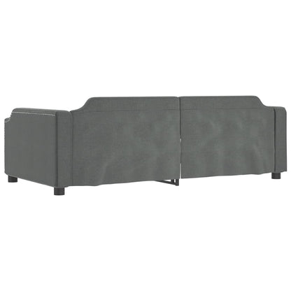 Divano Letto Estraibile Cassetti Grigio Scuro 90x200cm Tessuto