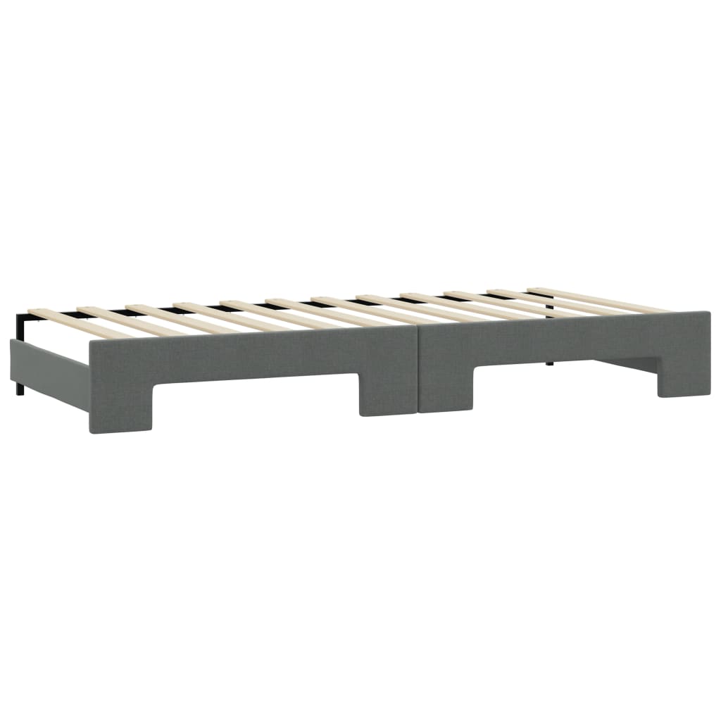 Divano Letto Estraibile Cassetti Grigio Scuro 90x200cm Tessuto - homemem39