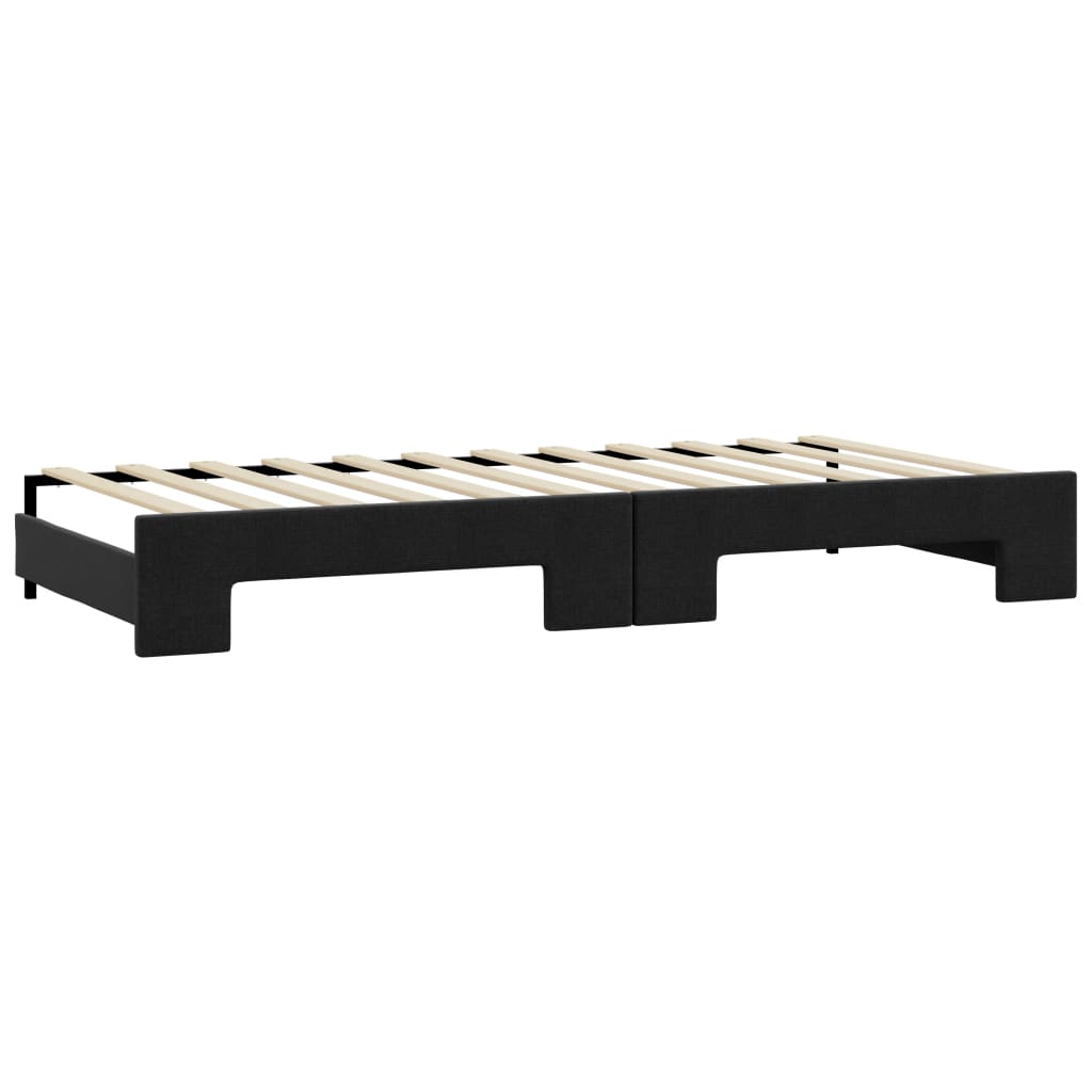 Divano Letto Estraibile con Cassetti Nero 90x200 cm in Tessuto - homemem39