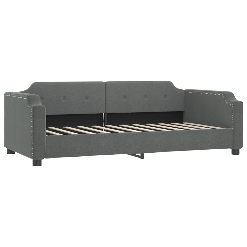 Divano Letto Estraibile Cassetti Grigio Scuro 100x200cm Tessuto - homemem39