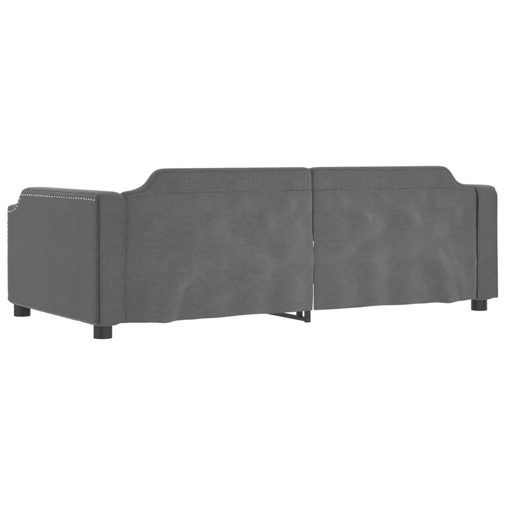 Divano Letto Estraibile Cassetti Grigio Scuro 100x200cm Tessuto - homemem39
