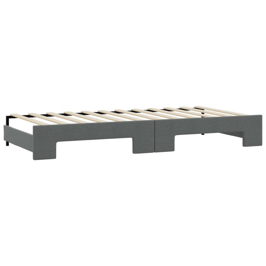 Divano Letto Estraibile Cassetti Grigio Scuro 100x200cm Tessuto - homemem39