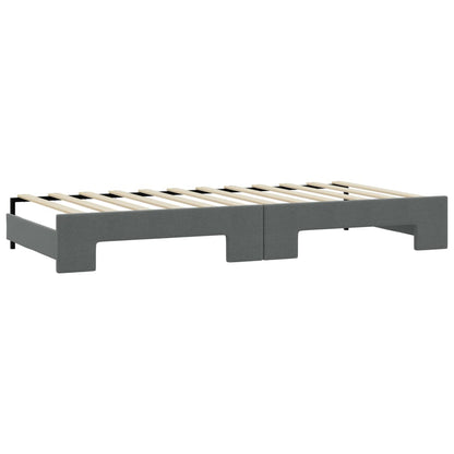 Divano Letto Estraibile Cassetti Grigio Scuro 100x200cm Tessuto - homemem39
