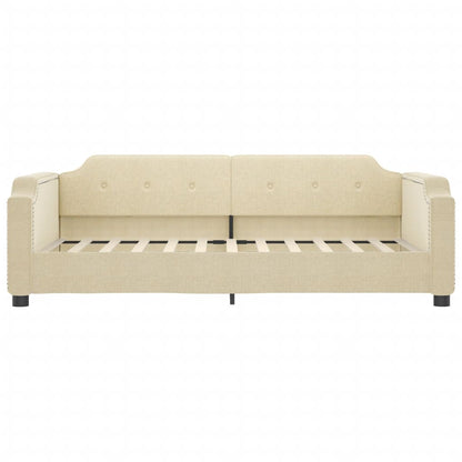 Divano Letto Estraibile con Cassetti Crema 100x200cm in Tessuto - homemem39