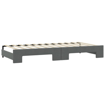 Divano Letto Estraibile Cassetti Grigio Scuro 90x190cm Tessuto - homemem39