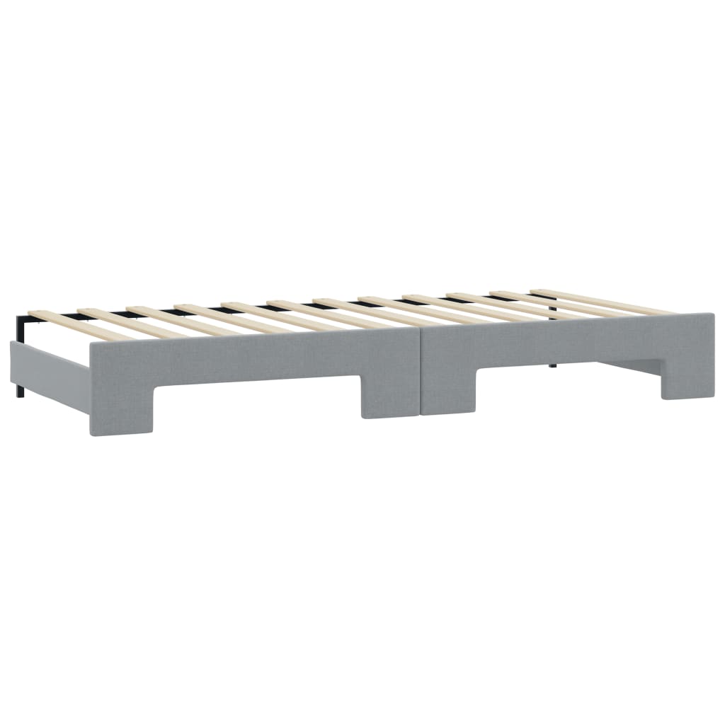 Divano Letto Estraibile Cassetti Grigio Chiaro 90x190cm Tessuto | homemem39