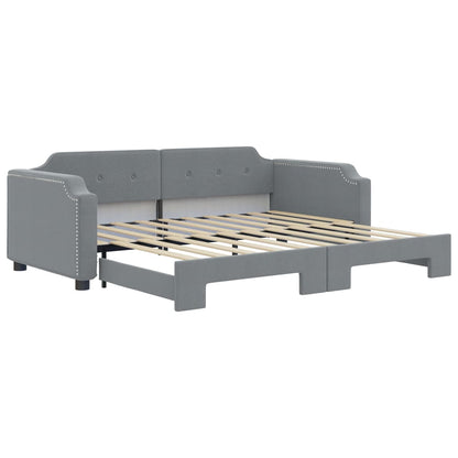 Divano Letto con Letto Estraibile Grigio Chiaro 100x190 Tessuto | homemem39