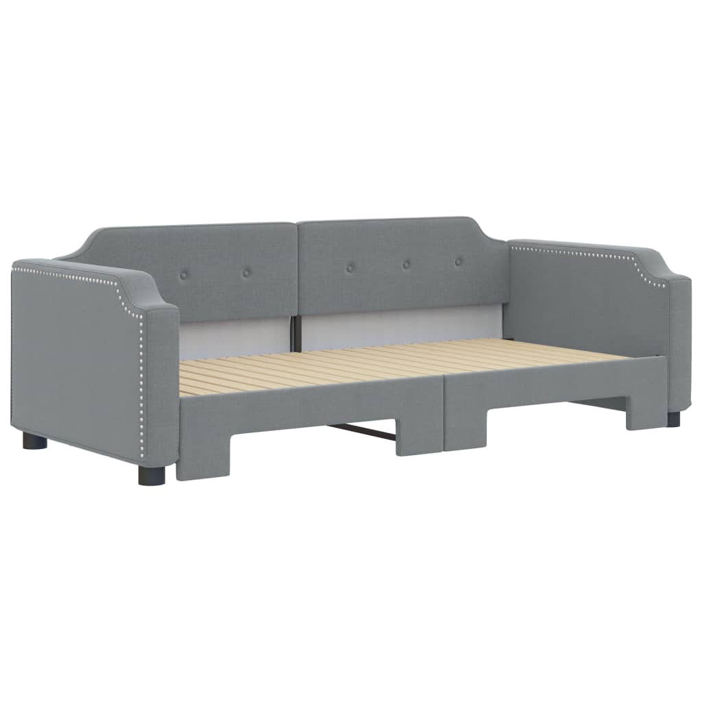 Divano Letto con Letto Estraibile Grigio Chiaro 100x190 Tessuto | homemem39
