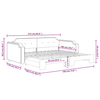 Divano Letto con Letto Estraibile Grigio Chiaro 100x190 Tessuto | homemem39