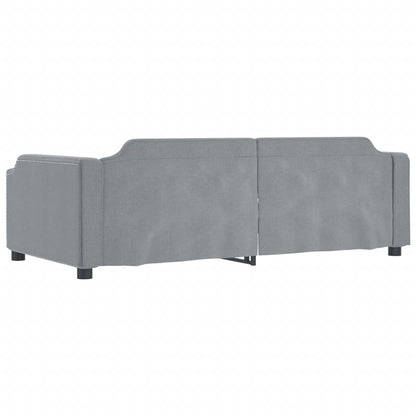 Divano Letto Estraibile Cassetti Grigio Chiaro 100x190 Tessuto | homemem39