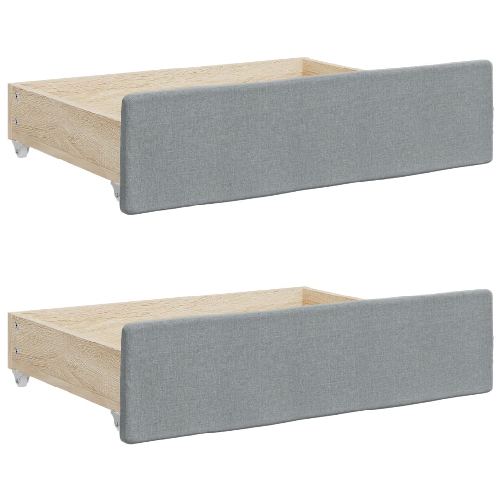 Divano Letto Estraibile Cassetti Grigio Chiaro 100x190 Tessuto | homemem39