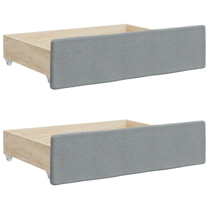 Divano Letto Estraibile Cassetti Grigio Chiaro 100x190 Tessuto | homemem39