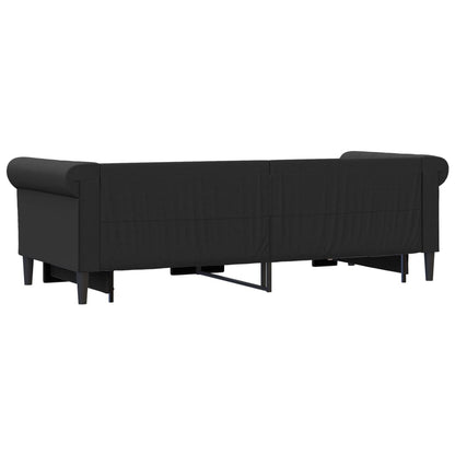 Divano Letto con Letto Estraibile Nero 90x200 cm in Similpelle - homemem39