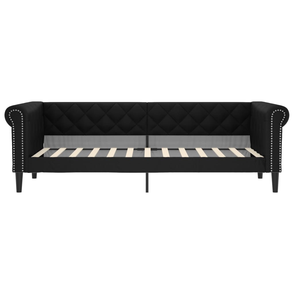 Divano Letto con Letto Estraibile Nero 90x200 cm in Similpelle - homemem39