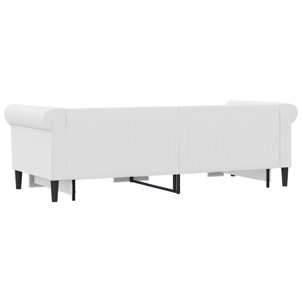 Divano Letto con Letto Estraibile Bianco 90x200cm in Similpelle - homemem39