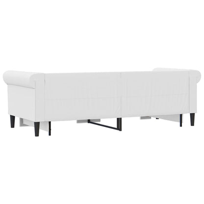Divano Letto con Letto Estraibile Bianco 90x200cm in Similpelle - homemem39