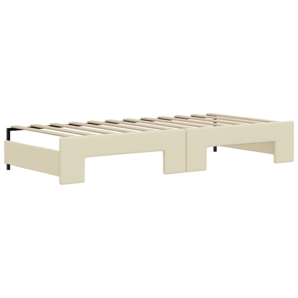 Divano Letto con Letto Estraibile Crema 90x200 cm in Similpelle - homemem39