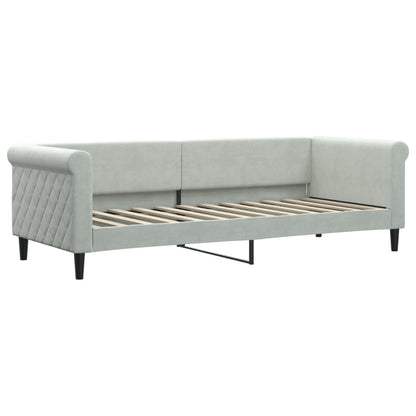 Divano Letto con Materasso Grigio Chiaro 80x200 cm in Velluto - homemem39