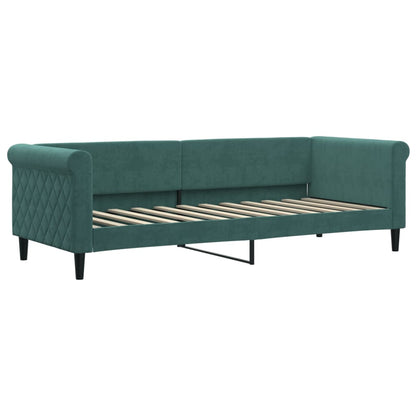 Divano Letto con Materasso Verde Scuro 80x200 cm in Velluto - homemem39