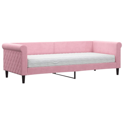 Divano Letto con Materasso Rosa 80x200 cm in Velluto - homemem39