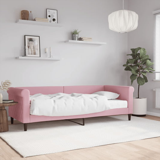 Divano Letto con Materasso Rosa 80x200 cm in Velluto - homemem39