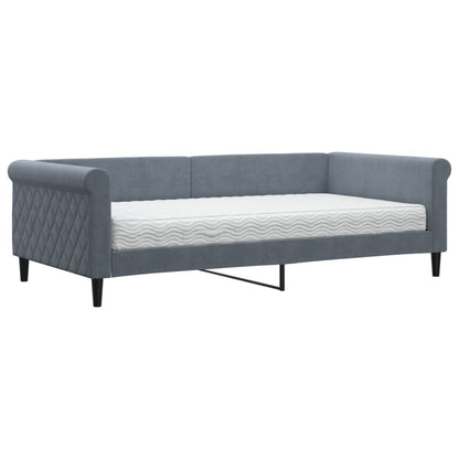 Divano Letto con Materasso Grigio Scuro 100x200 cm in Velluto | homemem39