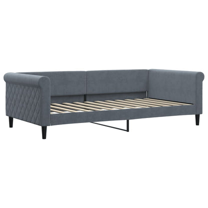 Divano Letto con Materasso Grigio Scuro 100x200 cm in Velluto | homemem39