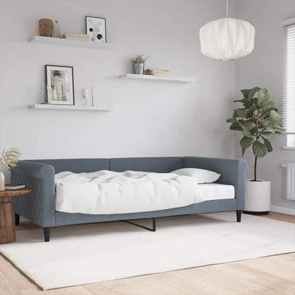 Divano Letto con Materasso Grigio Scuro 100x200 cm in Velluto | homemem39