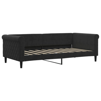 Divano Letto con Materasso Nero 90x190 cm in Velluto - homemem39