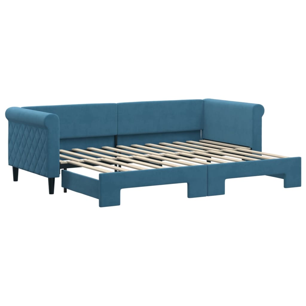 Divano Letto con Letto Estraibile Blu 80x200 cm in Velluto - homemem39