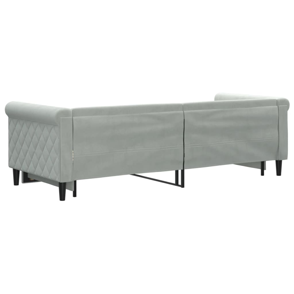 Divano Letto con Letto Estraibile Grigio Chiaro 80x200 Velluto - homemem39