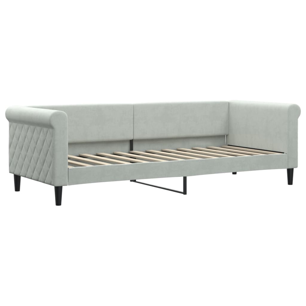 Divano Letto con Letto Estraibile Grigio Chiaro 80x200 Velluto - homemem39