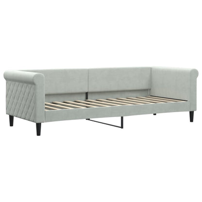 Divano Letto con Letto Estraibile Grigio Chiaro 80x200 Velluto - homemem39