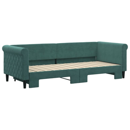 Divano Letto con Letto Estraibile Verde Scuro 80x200cm Velluto - homemem39