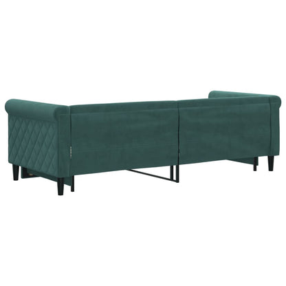 Divano Letto con Letto Estraibile Verde Scuro 80x200cm Velluto - homemem39