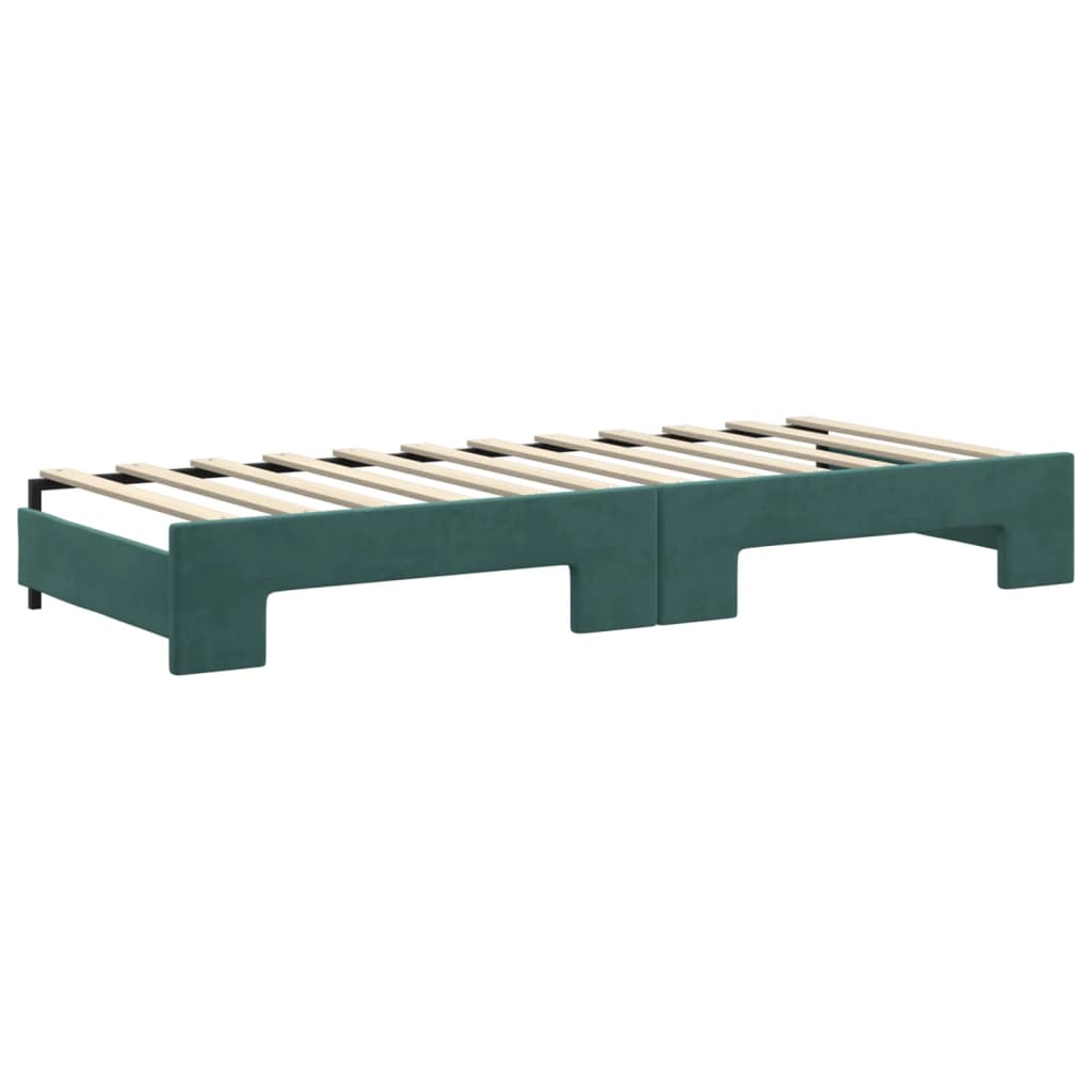 Divano Letto con Letto Estraibile Verde Scuro 80x200cm Velluto - homemem39